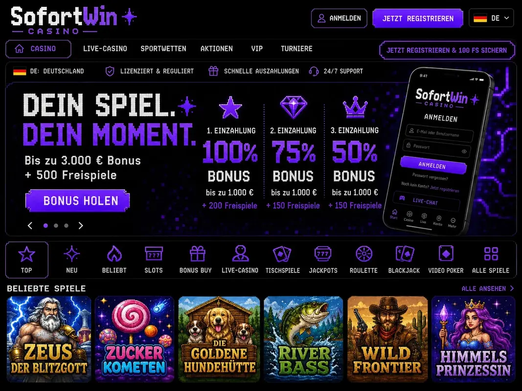 Bei SofortWin Casino registrieren